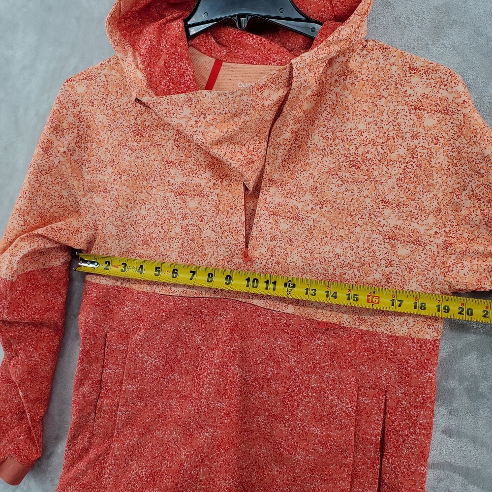 Outdoor Voices Hoodie Women Small Orange Speckled Colorblock Zip Windbreaker - Picture 7 of 9